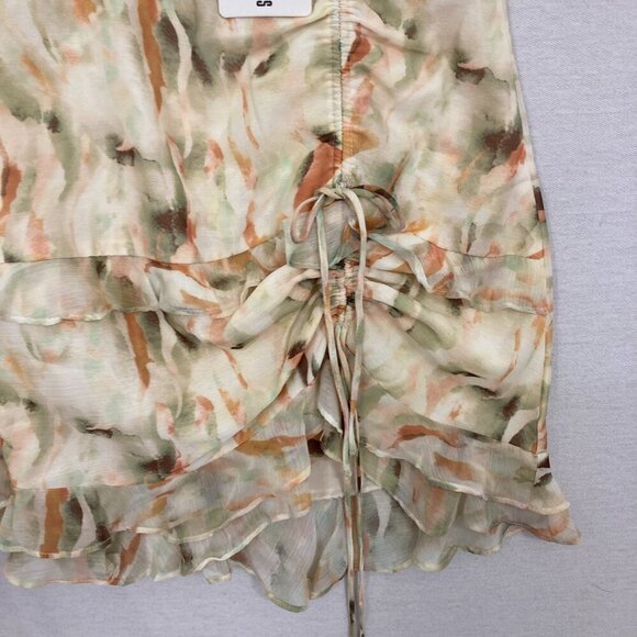 New Saints + Secrets Ruffle Ruched Detail Milk Maid Mini Dress Medium Feminine - Picture 12 of 13